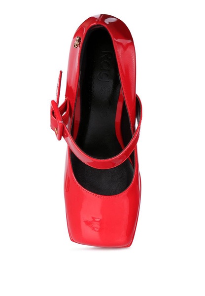 Pablo Red Statement High Platform Heel Mary Jane Sandals