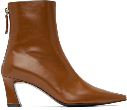 Brown Slim Lined Ankle Boots