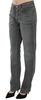 Just Cavalli Gray Washed Mid Waist Straight Denim Pants Jeans