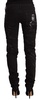 Just Cavalli Black Mid Waist Embellished Skinny Jeans