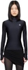 Black Tight High Neck Long Sleeve T-Shirt