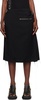 Black Camtton Midi Skirt