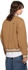 Beige TRS Tag Varsity Bomber Jacket