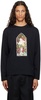 Black Stained Glass Woman Long Sleeve T-Shirt