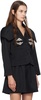 Black Embroidered Bust Fitted Cap Blazer