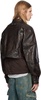 Brown Quilted Bomber Leather Jacket