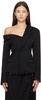 Black Asymmetric Collar Blazer