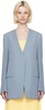 Blue Collarless Blazer