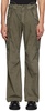 Khaki Wide-Leg Cargo Pants