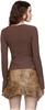 Brown Cut Out Blouse