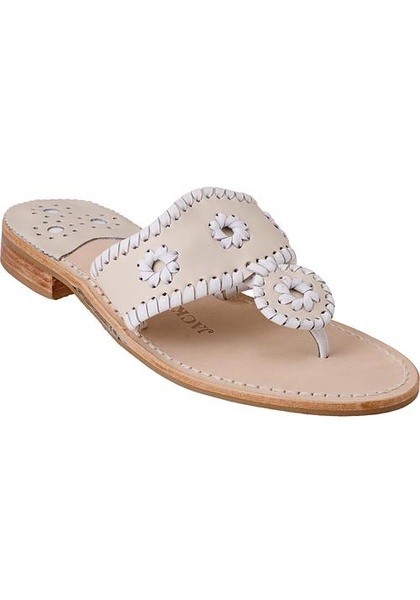 Palm Beach Thong Sandal White/Bone Leather