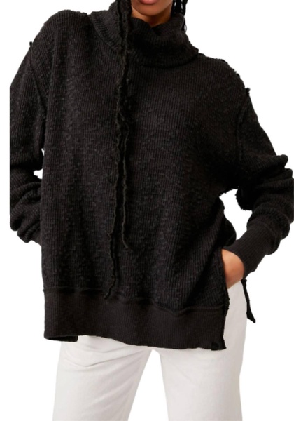 tommy oversize turtleneck sweater in black