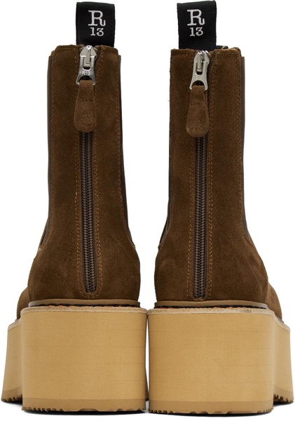 Brown Double Stack Chelsea Boots