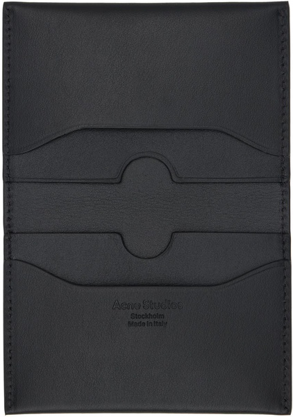 Black Folded Leather Card Holder