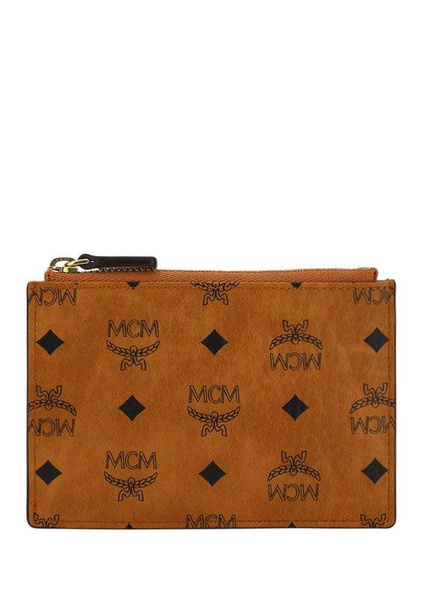 MCM Monogram Printed Top-Zip Coin Holder