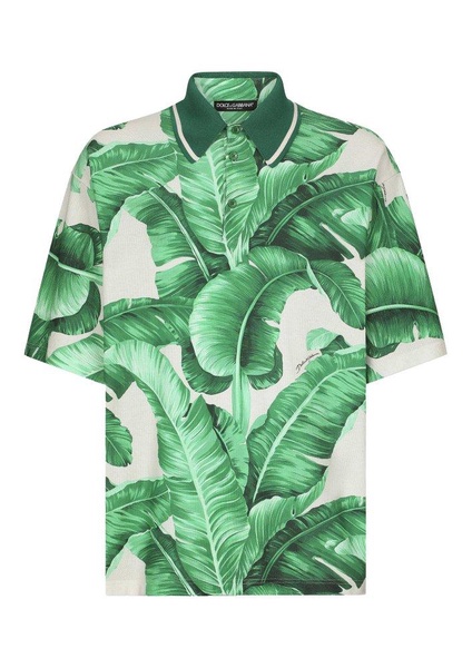 Dolce & Gabbana Banana Tree Printed Oversize Polo Shirt