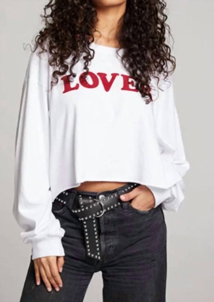 lover long sleeve tee in white