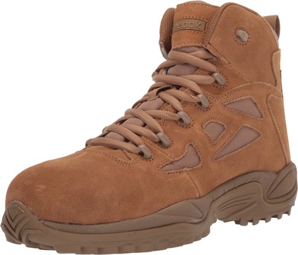 Reebok Men's Rapid Response Rb Safety Toe 6" Stealth Boot with Side Zipper Military & Tactical