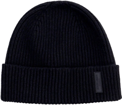 Giorgio Armani Logo Patch Ribbed Knit Beanie