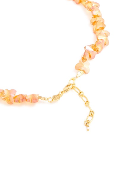 Butterfly 18kt gold-plated beaded necklace