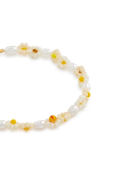 Daisy 18kt gold-plated beaded bracelet 