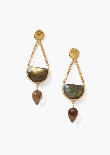 women's luna teardrop earrings in labradorite