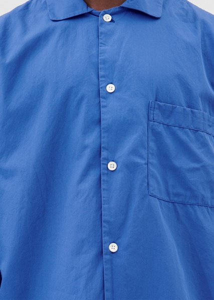 Cotton Poplin Pyjamas Shirt — Royal Blue