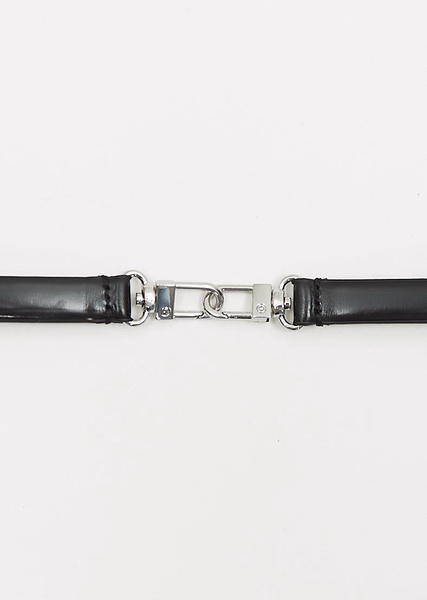 Double Clasp Leather Belt — Black