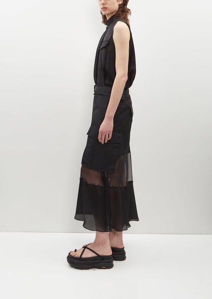 Cotton and Organdy Asymmetric Dress