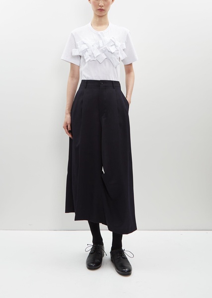 Wool Gabardine Cropped Pants