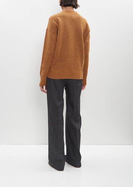 Long Sleeve Crew Neck Knit — Tobacco Jaquard