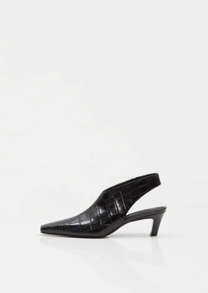 Mid Heel Croco Slingback