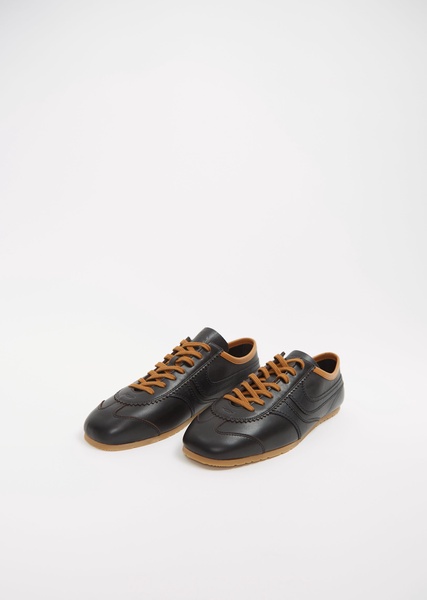 Leather Trainer — Dark Brown