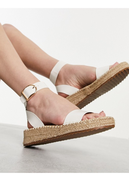 RAID Alice flatform espadrilles in white