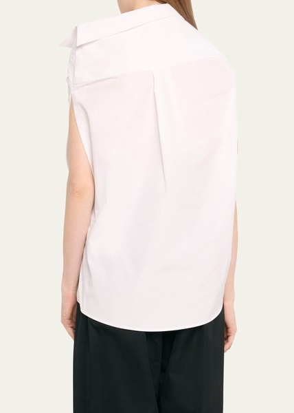 High-Neck Poplin Skirt Blouse