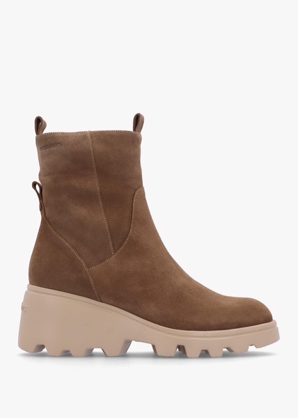 Leeds Taupe Suede Wedge Ankle Boots