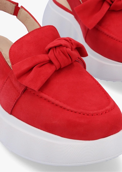 Winger Rojo Suede Knotted Sling Back Moccasins