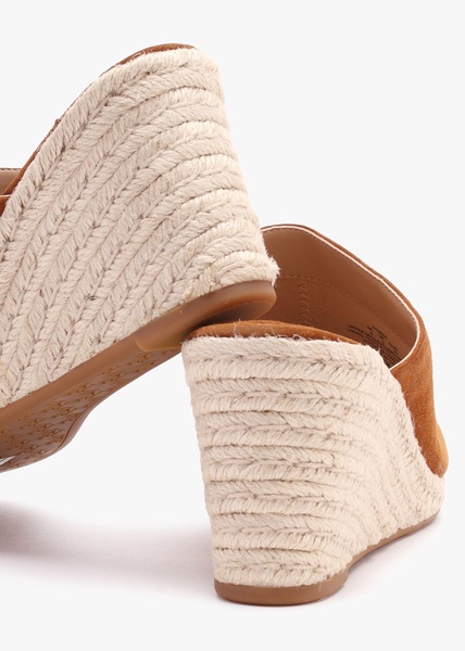 Pennie Brown Suede Blackless Wedge Espadrilles