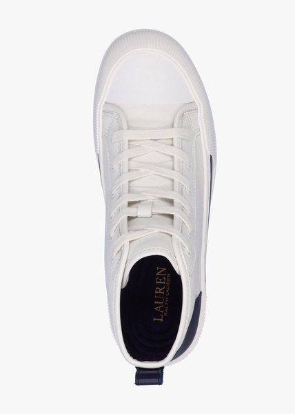 Dakota Logo White Leather High Top Trainers