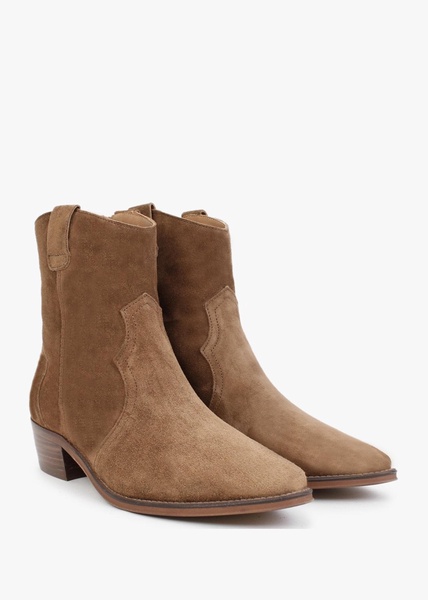 Lunette Tan Suede Cowboy Boots