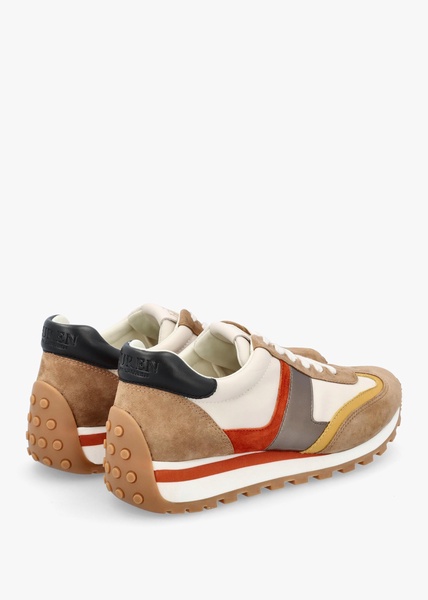 Dani Colour Block Soft White Camel Multi Suede Trainers