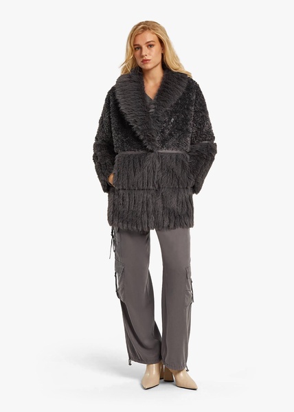 Kaia Racoon Recycled Faux Fur Oversized Coat