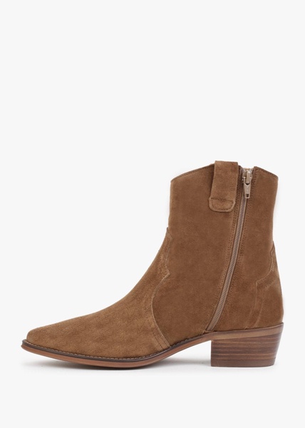 Lunette Tan Suede Cowboy Boots