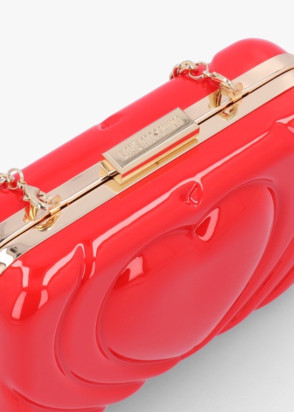 Perspex Heart Rosso Clutch Bag