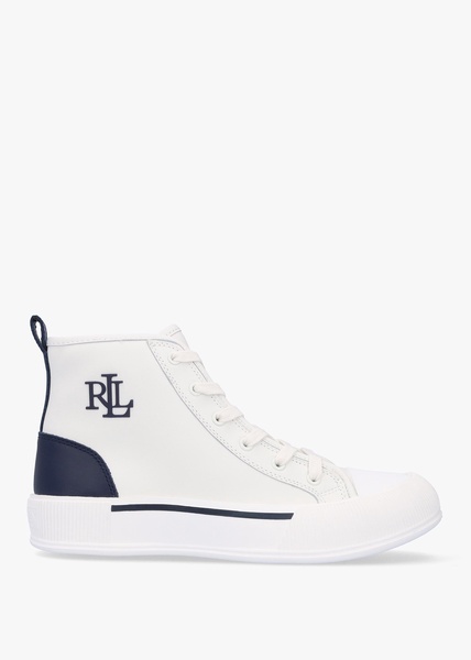 Dakota Logo White Leather High Top Trainers