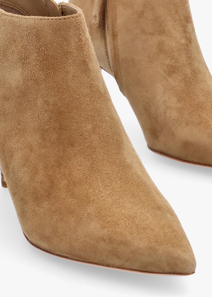 Lizie Camel Suede Heeled Ankle Boots