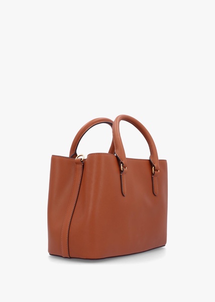 Marcy 26 Lauren Tan Leather Satchel Bag