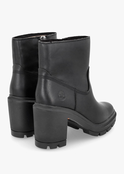 Allington Heights Black Leather Block Heel Ankle Boots