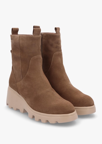 Leeds Taupe Suede Wedge Ankle Boots