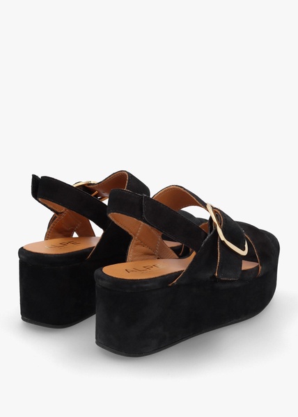 Altona Black Suede Flatform Sandals